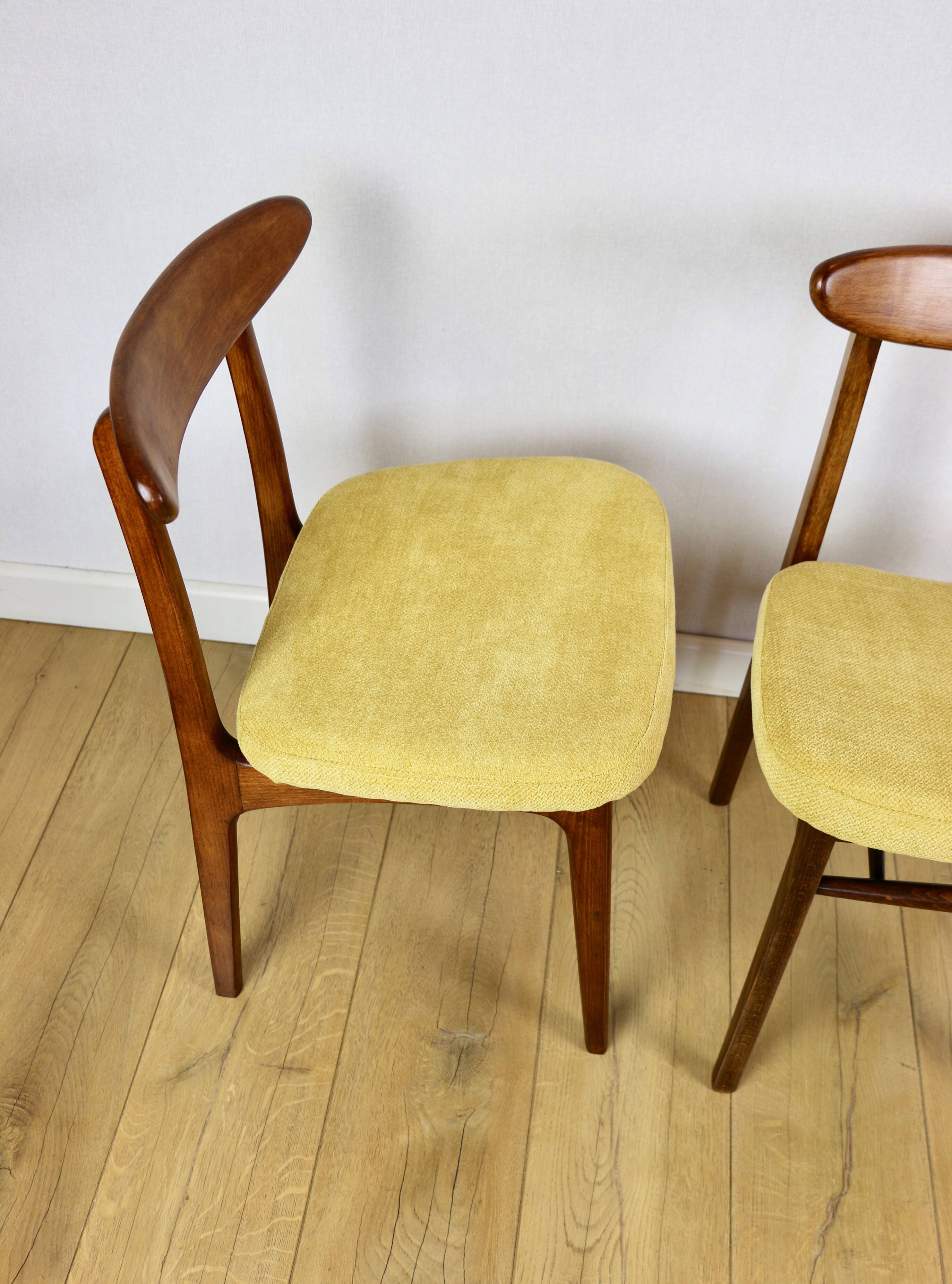 Vintage Hałas chairs yellow vintage - set of 2