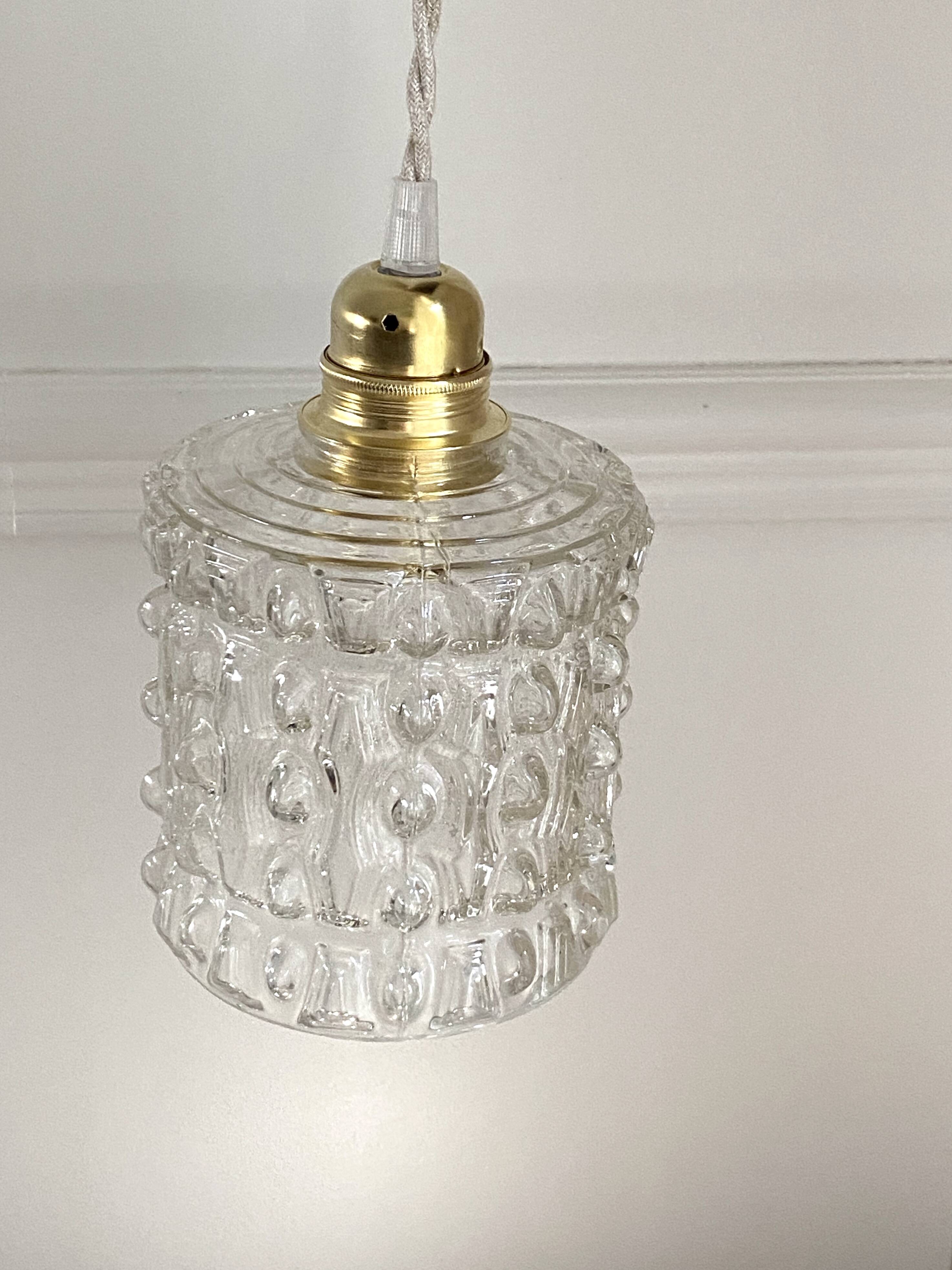 Suspension verre années 70