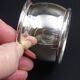 Lot of 6 rounds of silver metal towels