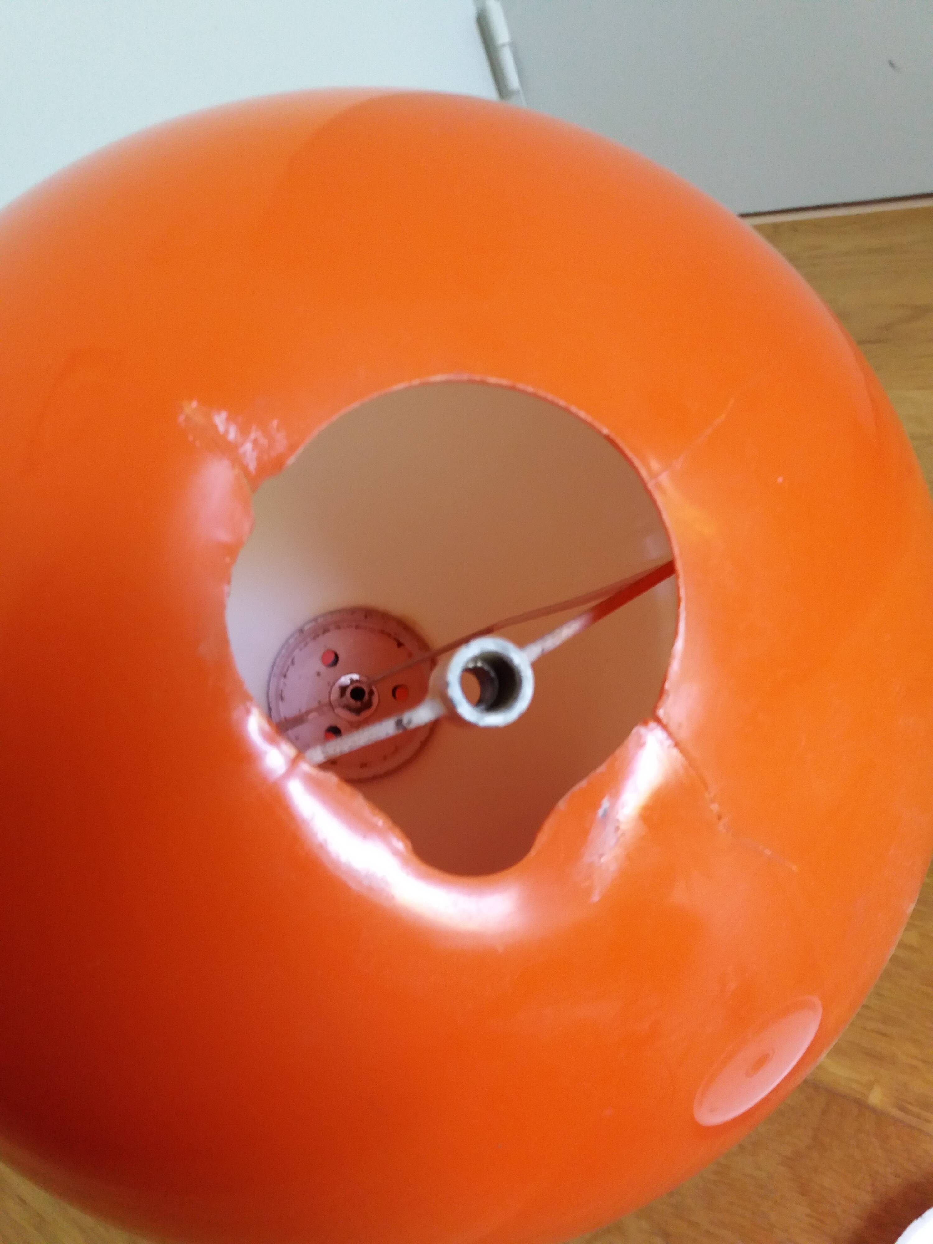Orange space age ball sphere suspension 70s