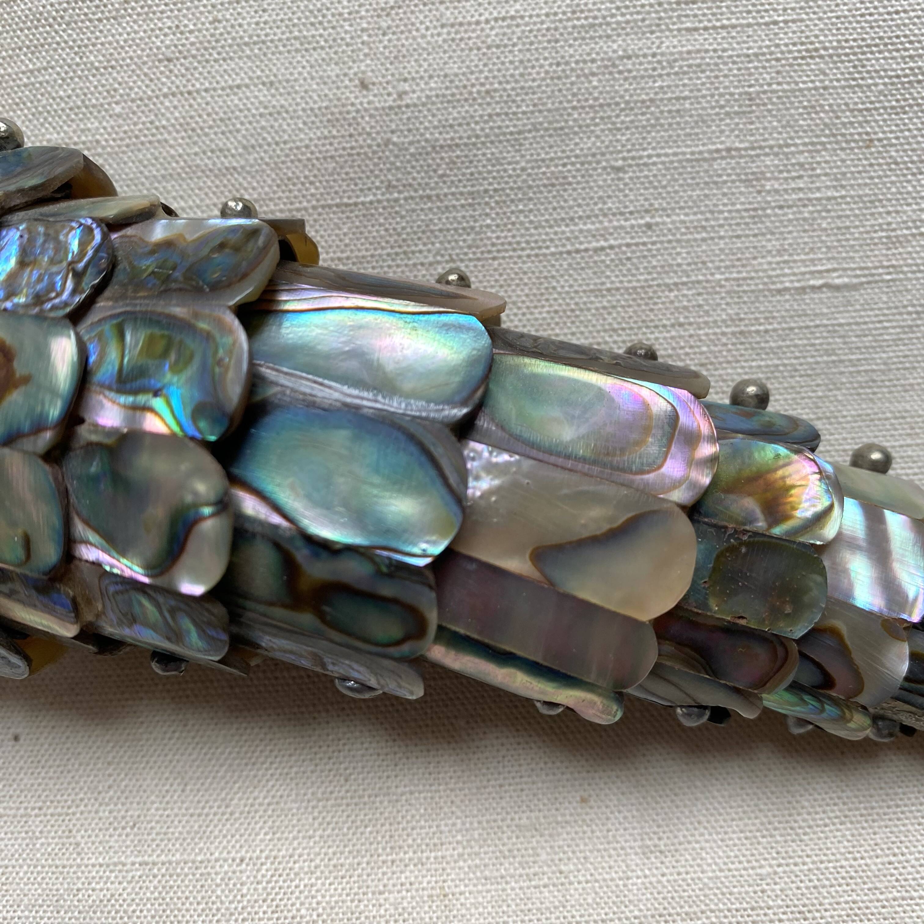 Fish-shaped bottle opener made of seashell and brass, 1970s