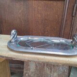 Plate knife foie gras Flower Pink metal silver duck dp 0622030 old