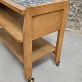 Guillerme and Chambron serving trolley with Danikowski ceramics