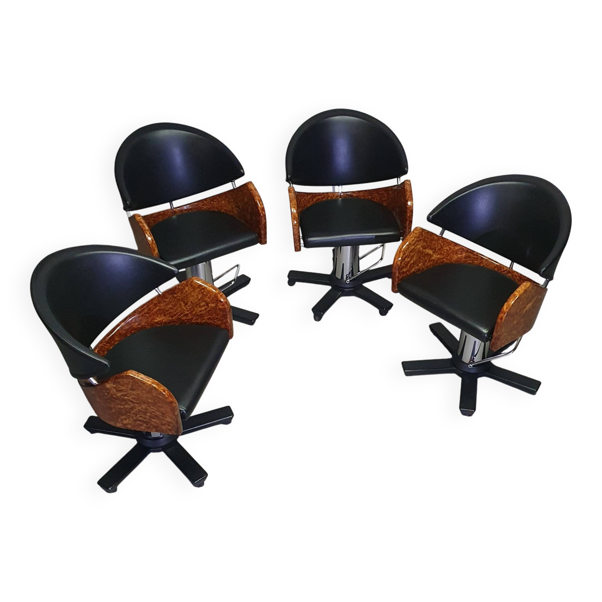 4 x '80s Italian barber chair, height adjustable