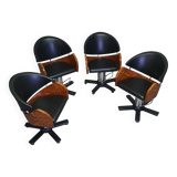 4 x '80s Italian barber chair, height adjustable