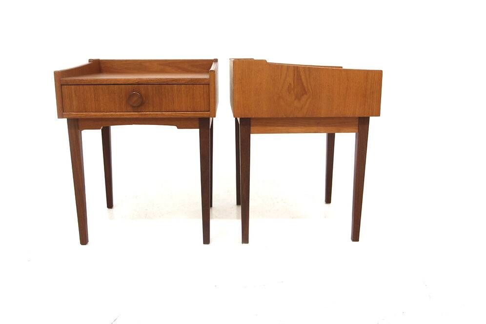 Set of 2 Scandinavian teak bedside tables, Sweden, 1960