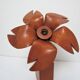 Lampe fleur bois massif vintage années