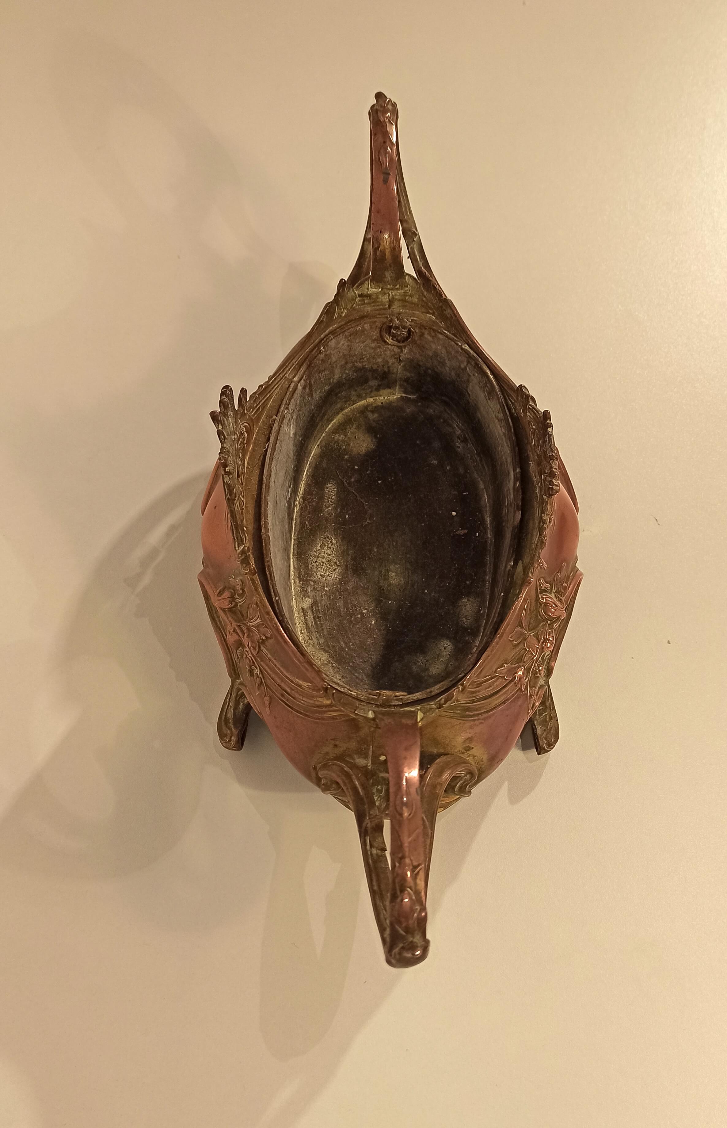 Old baroque copper planter