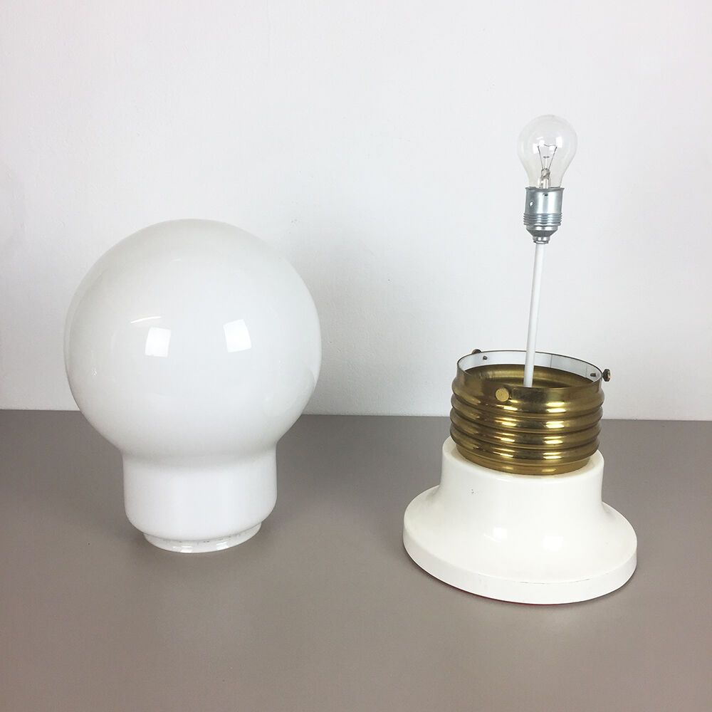 Modernist vintage 1970 s italian Giant Glass Bulb Table / Floor Light