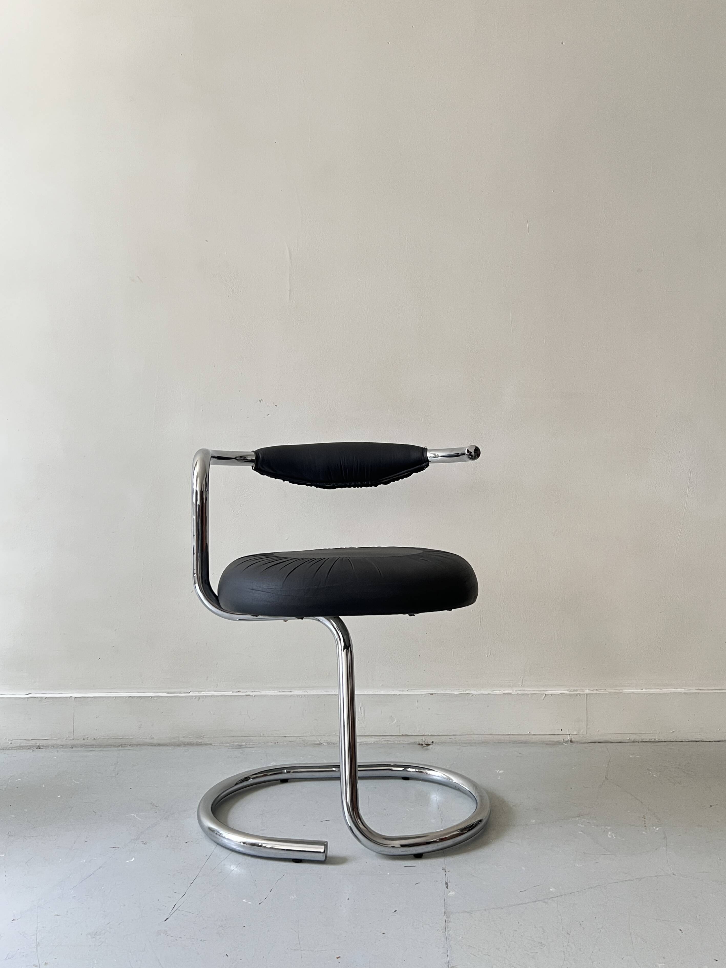 Cobra model chrome design chair by Giotto Stoppino, Italy 1970