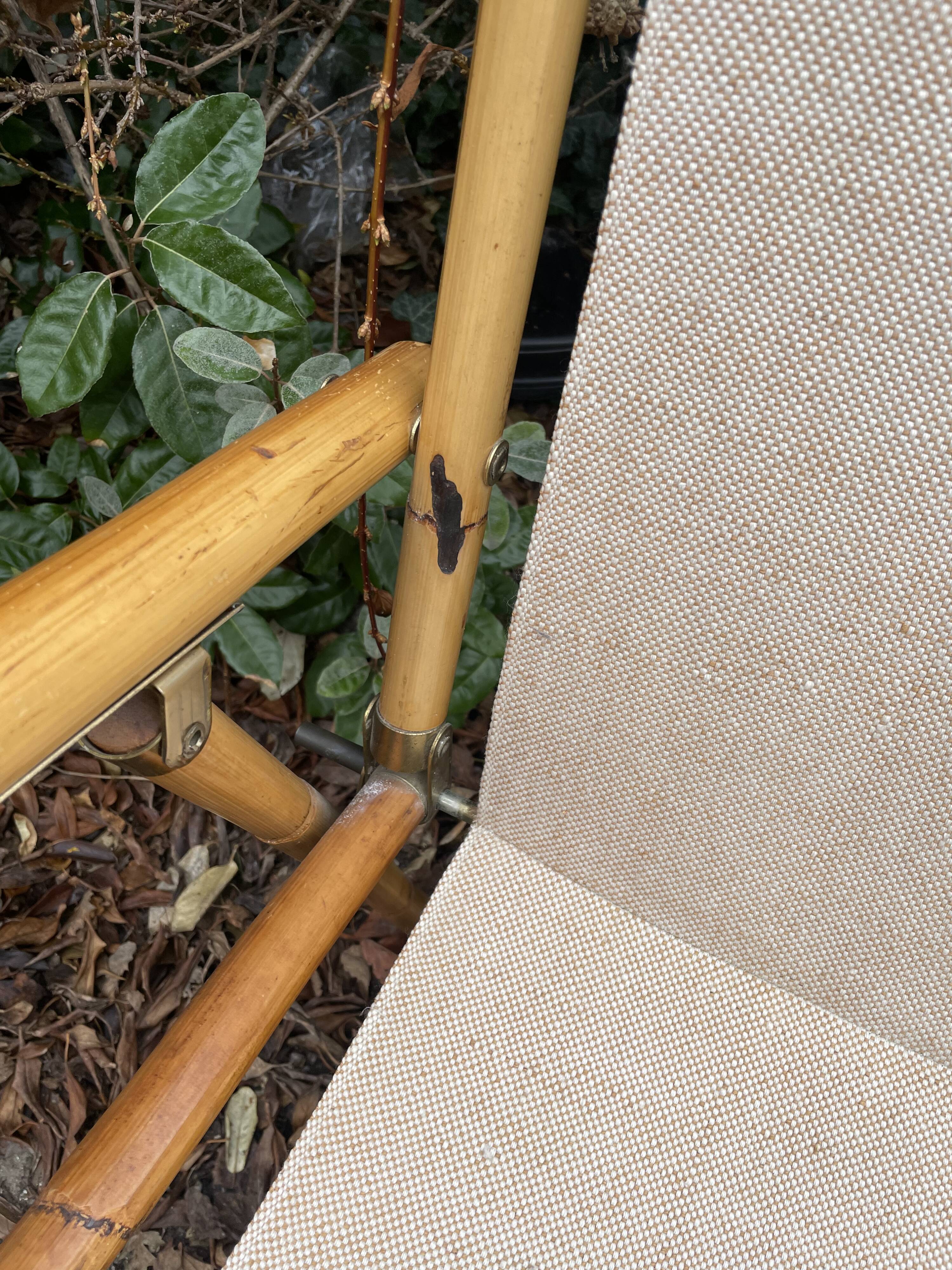 Rattan armchair and foldable canvas