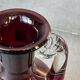 Vase HSK Tarnowiec – Ruby glass amphora with transparent handles – Vintage Art Konstglas