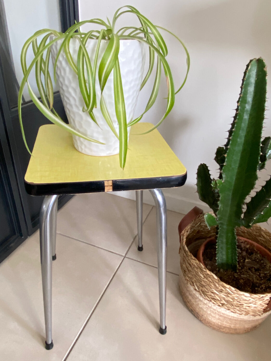 Yellow Formica stool