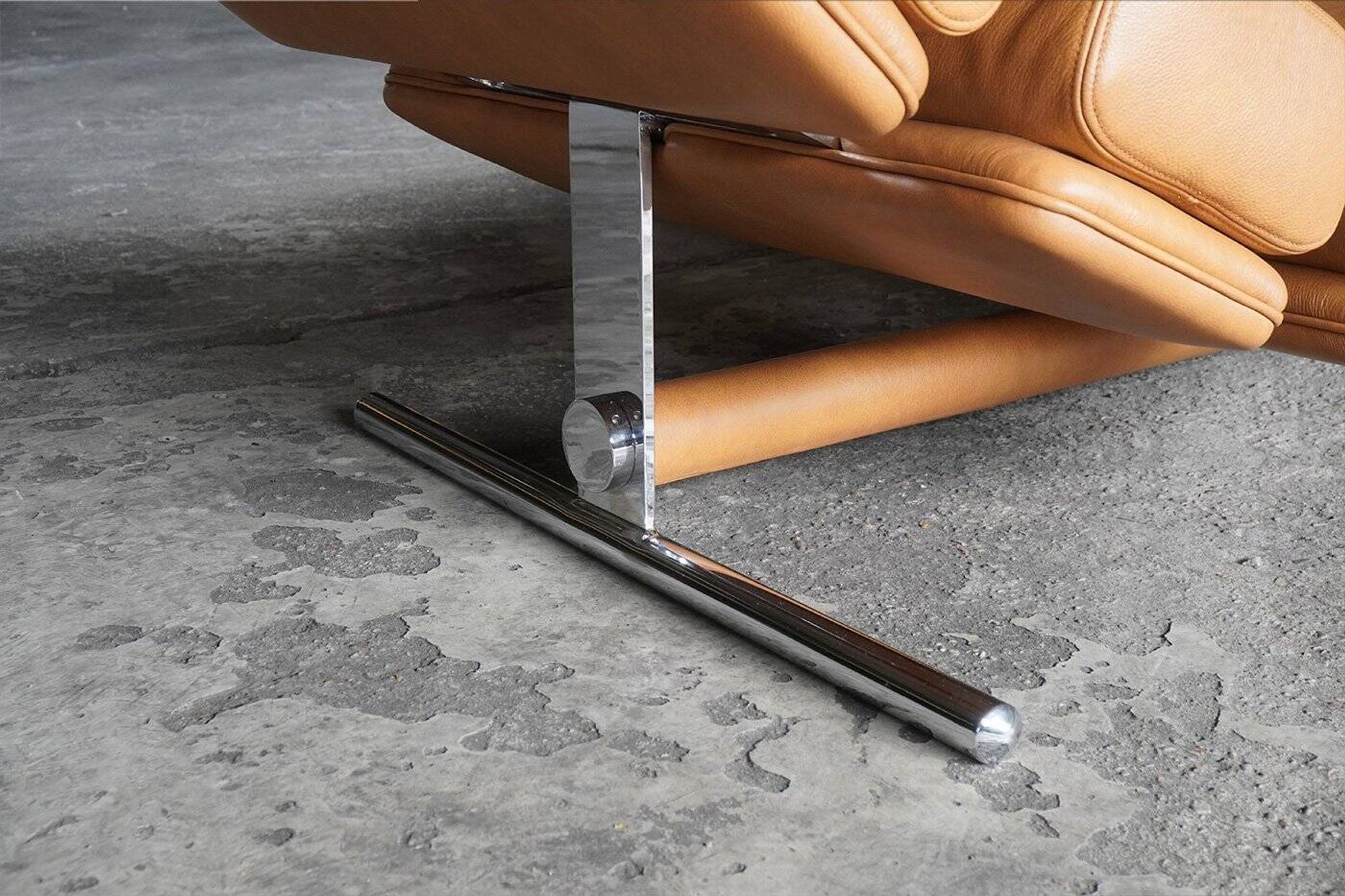 Lounge Chair in Cognac Leather by Ric Deforche for Gervan, Belgium, 1970s