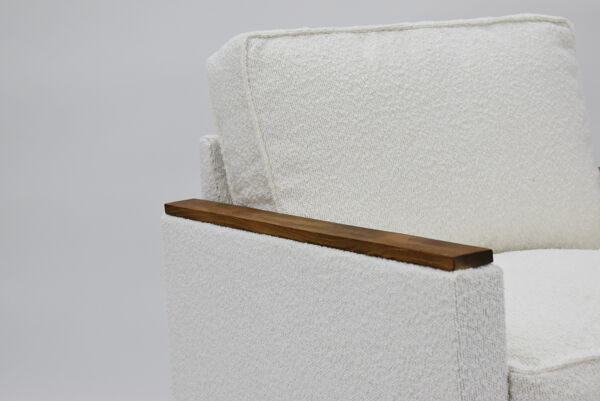Fauteuil original des années 70 ZWP-08 bouclé blanc