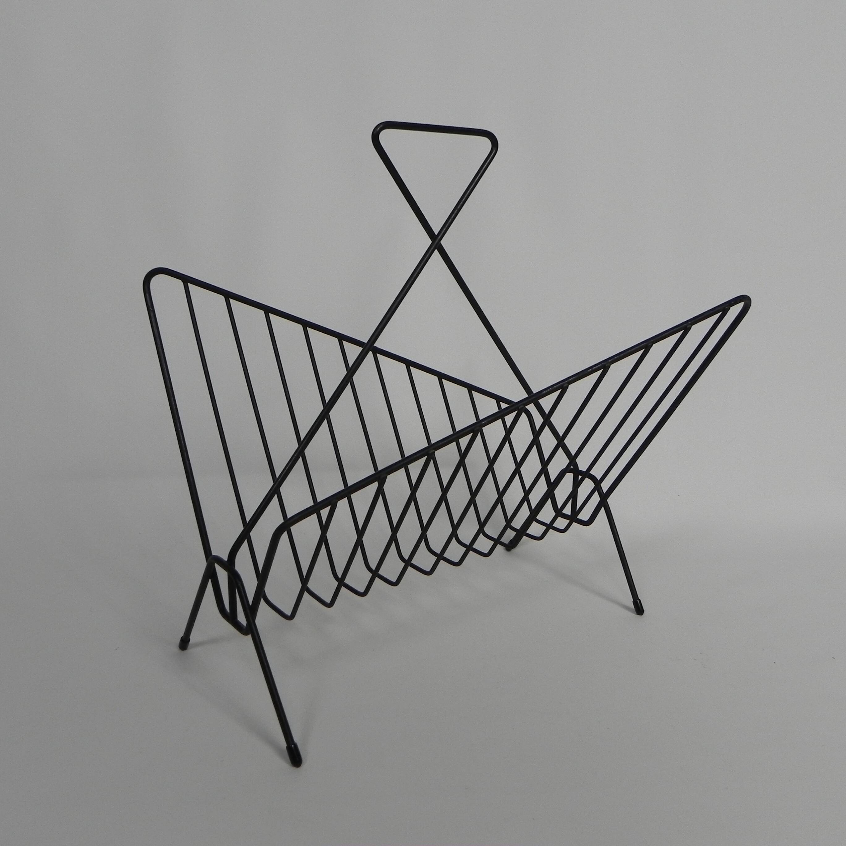Metal magazine rack, newspaper rack, 1950s