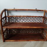 Rattan wall shelf 2 levels