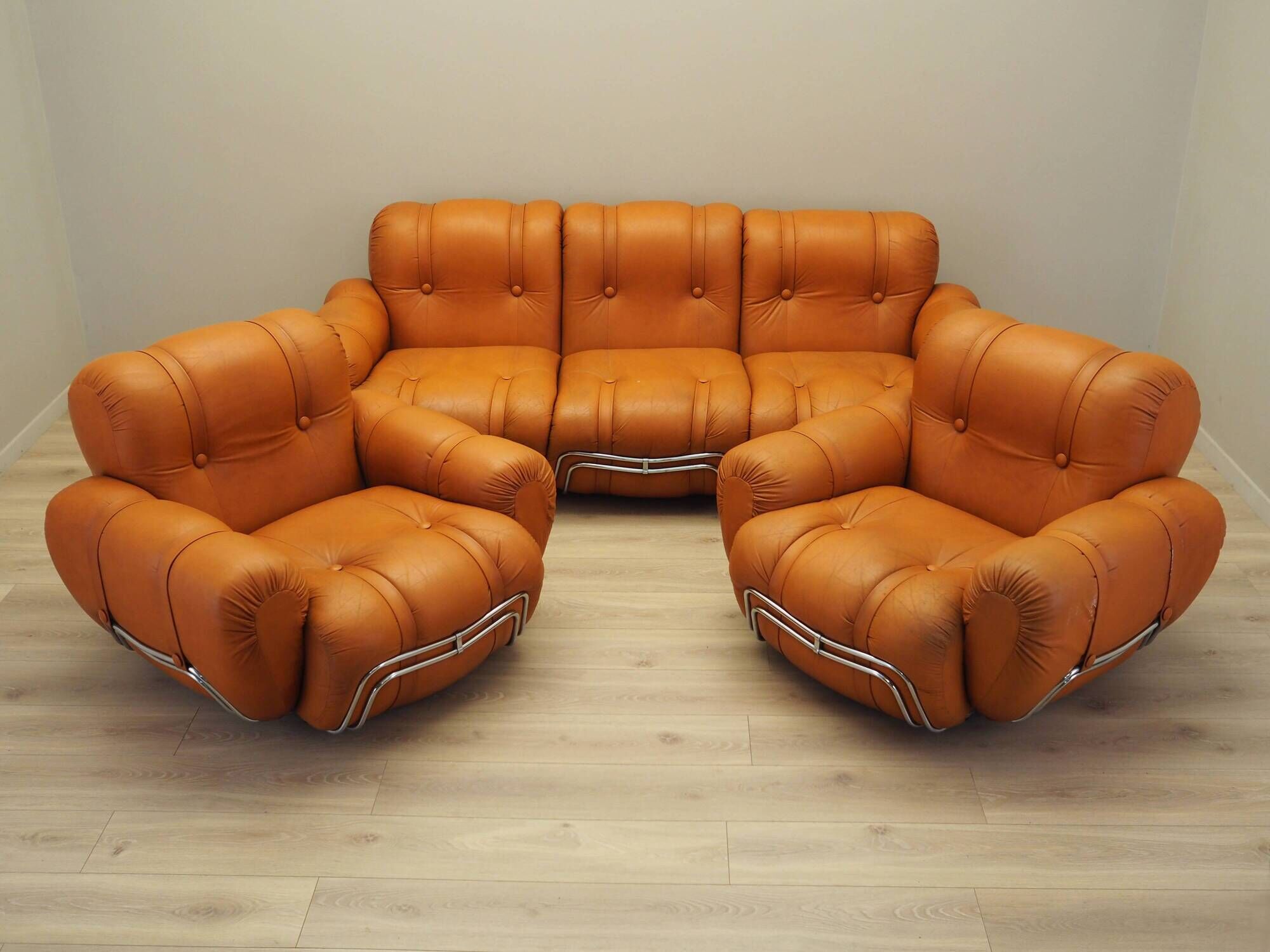 Orange sofa, Space Age design, 1960s, production: Italy