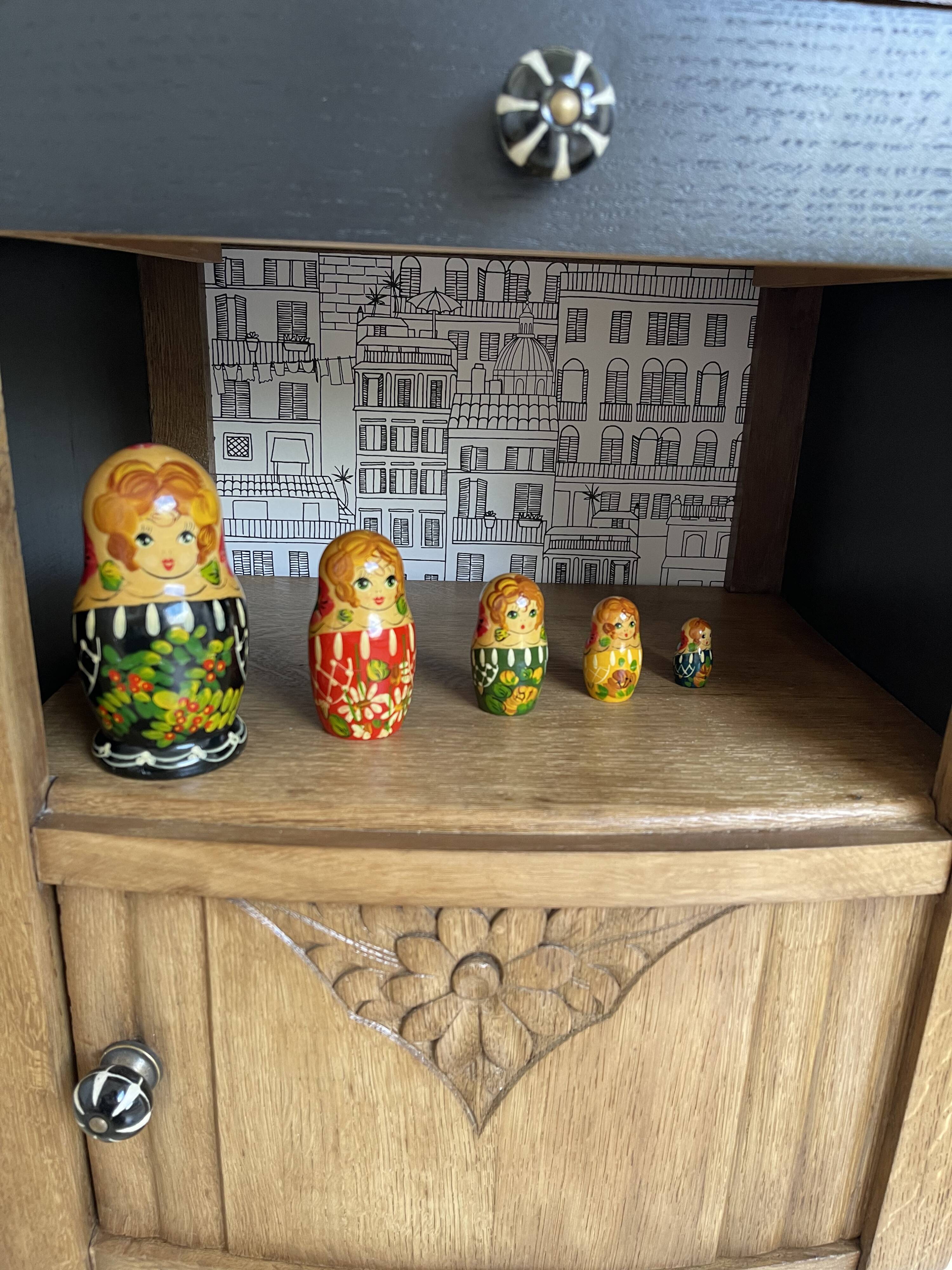 black Art Deco bedside table