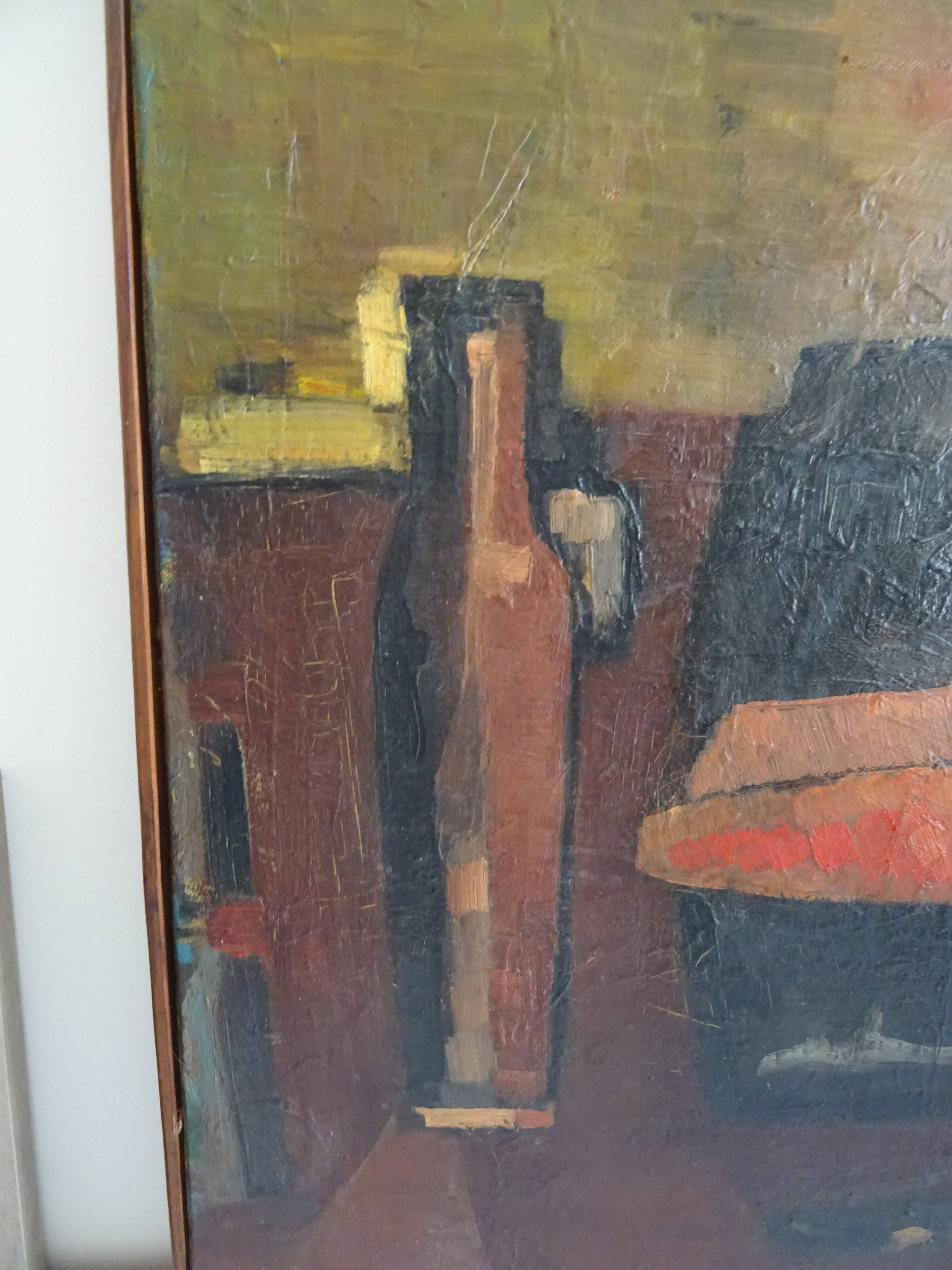 Cubist painting still life oil on canvas Thérèse Martin