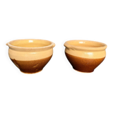 2 antique stoneware bowls