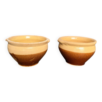 2 antique stoneware bowls