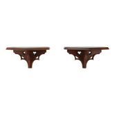 Pair of 2 Antique carved oak Church Wall Consoles, France ca. 1850