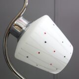 Chrome pendant lamp with 3 white shades 1960s