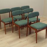 Set of six teak chairs, Danish design, 1960s, manufacture: N. & K. Bundgaar