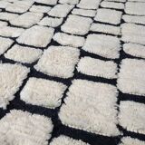Moroccan Berber rug white-black 200cmx300cm