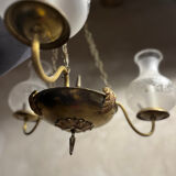 Chandelier with 3 arms in brass 1950/60