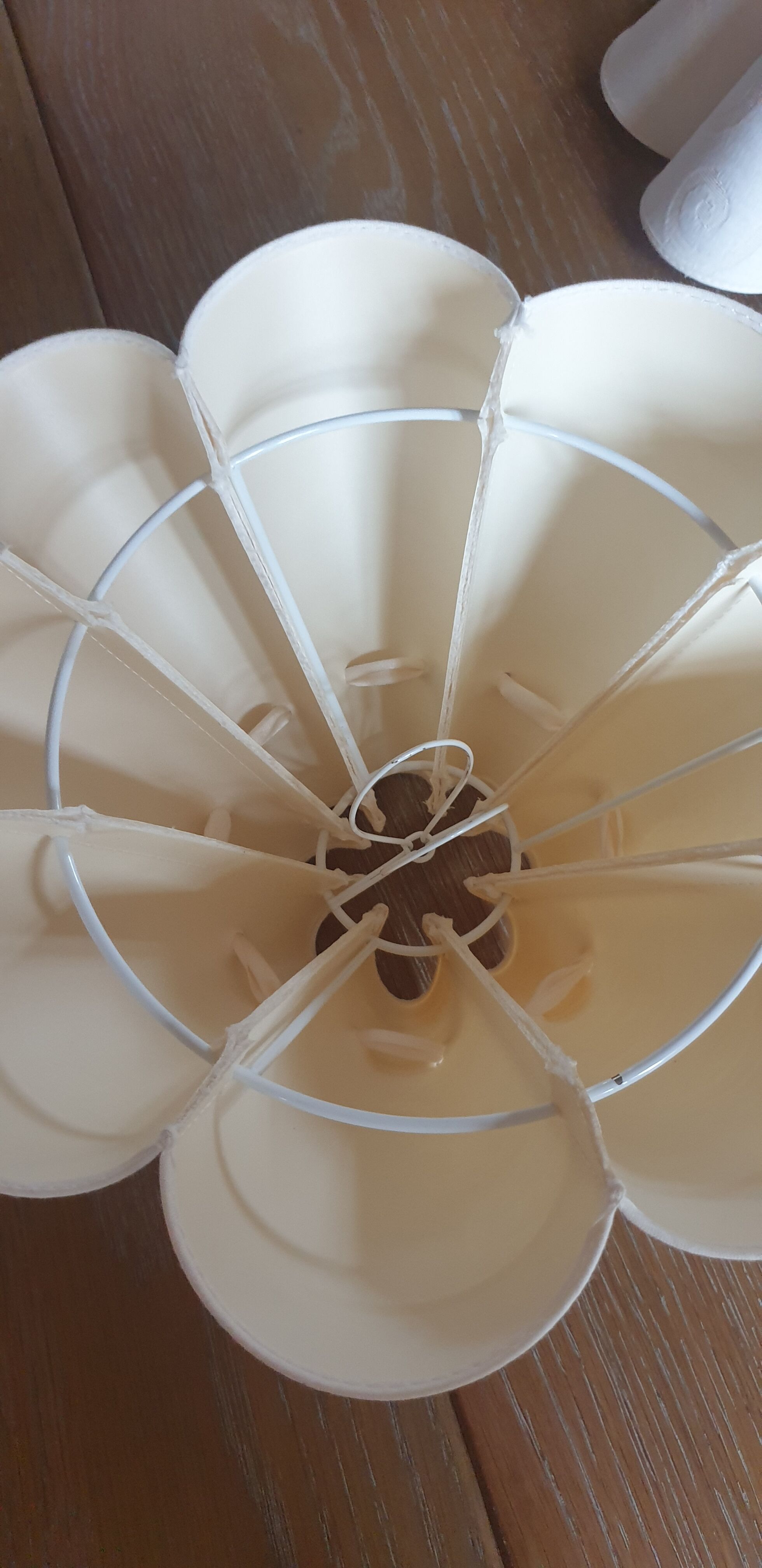 Two romantic ivory lampshades