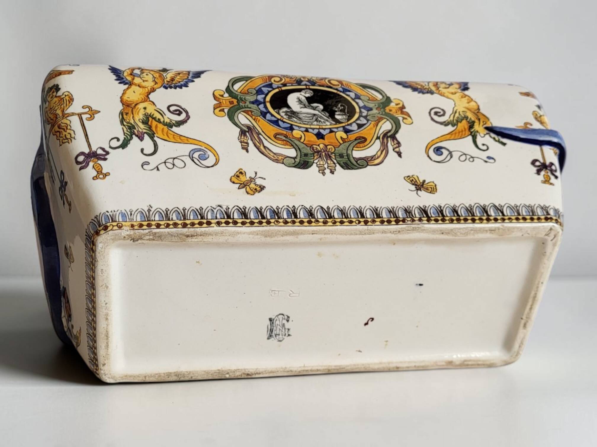 Jardinière en faïence de Gien XIXème
