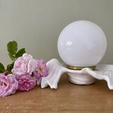 Old lamp in white and opaline ceramic