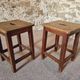 Pair of oak workshop stools – France, 1950s