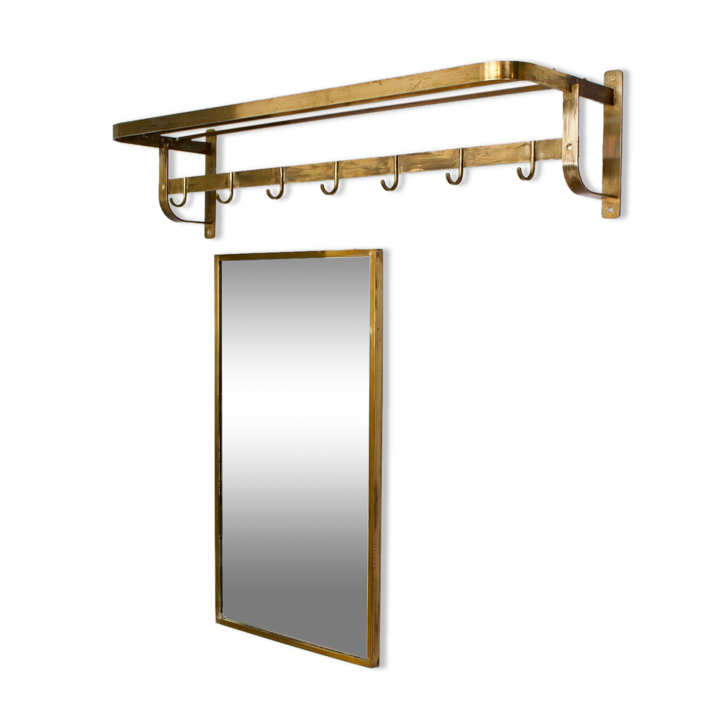 Vereinigte Werkstätten, brass cloakroom and mirror