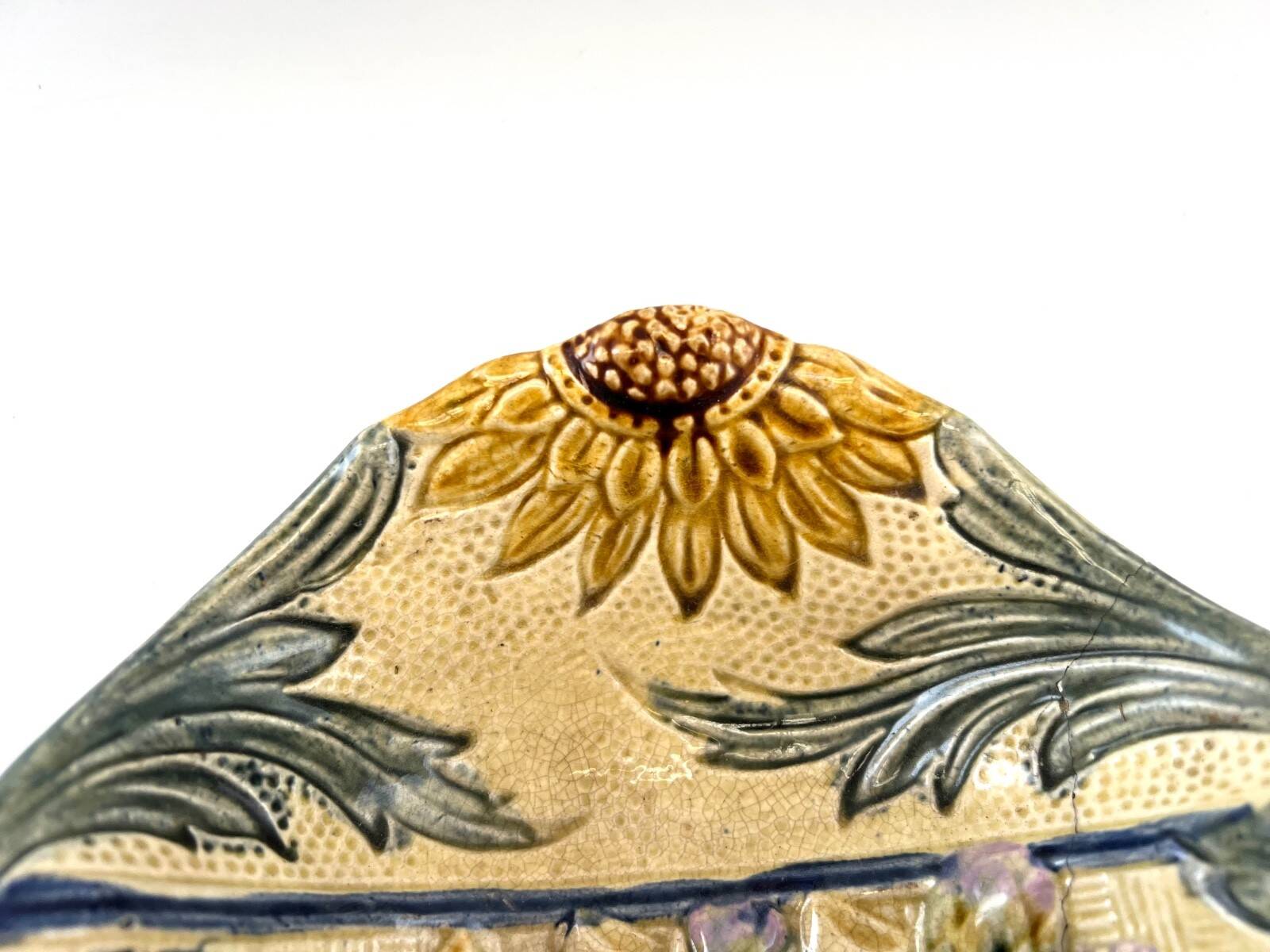 Antique asparagus dish in slip – Wasmuël, Belgium – circa 1880
