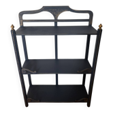 Petite étagère vintage revisitée bleu nuit & doré, cabinet de curiosit