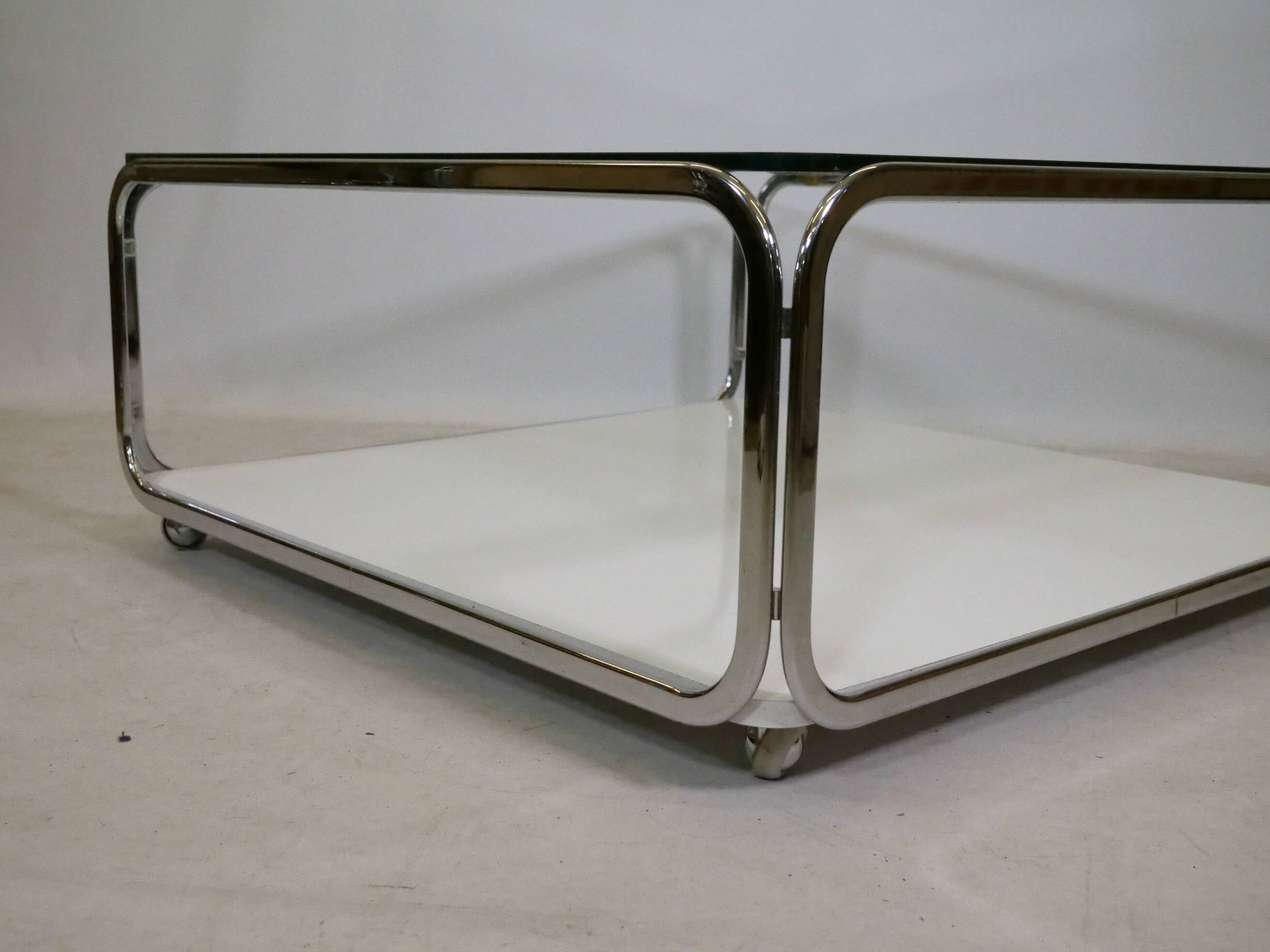 Space Age Chrome and Glass Coffee Table from Germany, 1960s