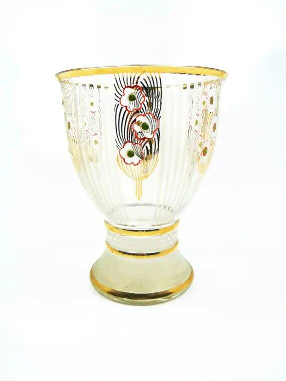 Mid-century modern vase, glass, Kamenický Šenov, Czechoslovakia, 1950s