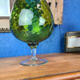 Vase vert, en verre empoli vintage