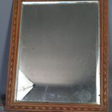 Old louis XVI style mirror carved wood, beveled ice 31x25 cm SB