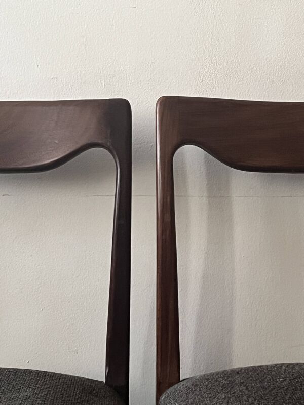 Lot de 4 chaises scandinave en teck par Niels Otto Moller, Danemark 1950