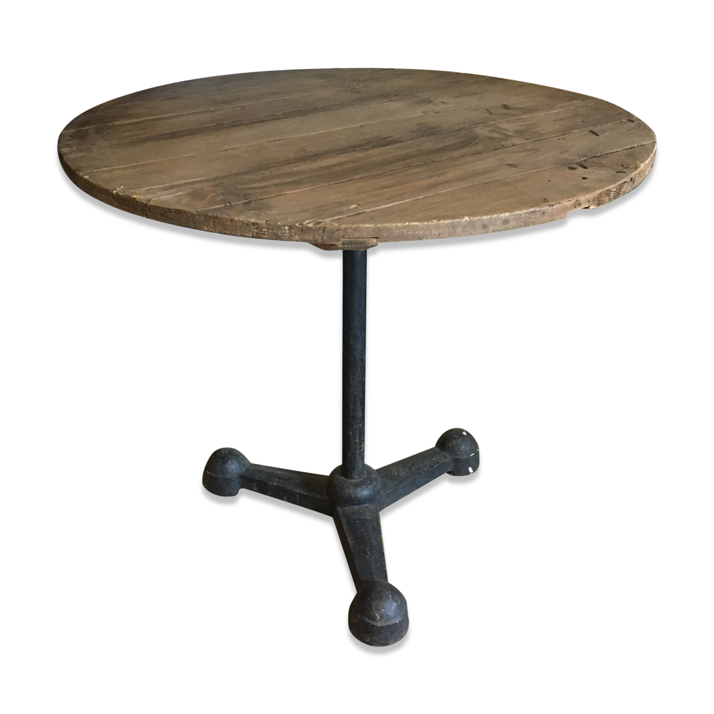 Foot cast iron bistro table on wheels 1930