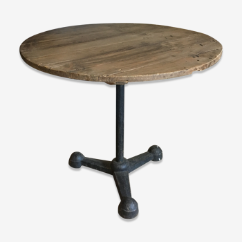 Foot cast iron bistro table on wheels 1930