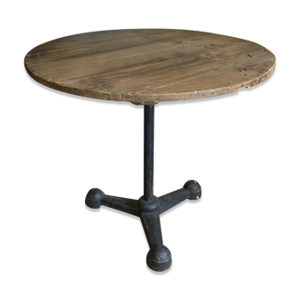 Foot cast iron bistro table on wheels 1930
