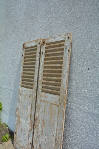 Pair of old, louvered shutters