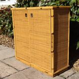 Two-door rattan sideboard by Dal Vera 1970