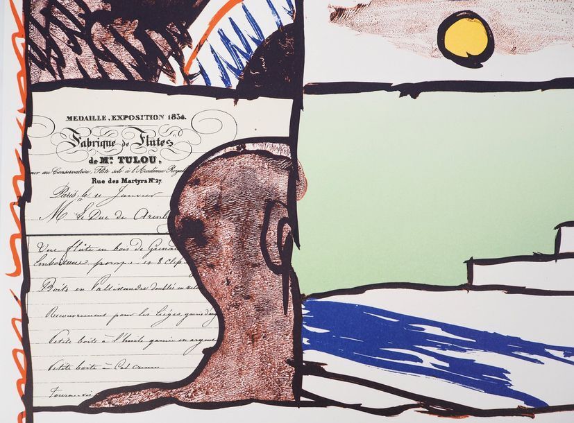 Alechinsky pierre (1927) "travaux d'impression", 1980. original poster in lithography