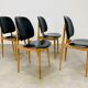 4 chaises Pégases Baumann, noires, années 60